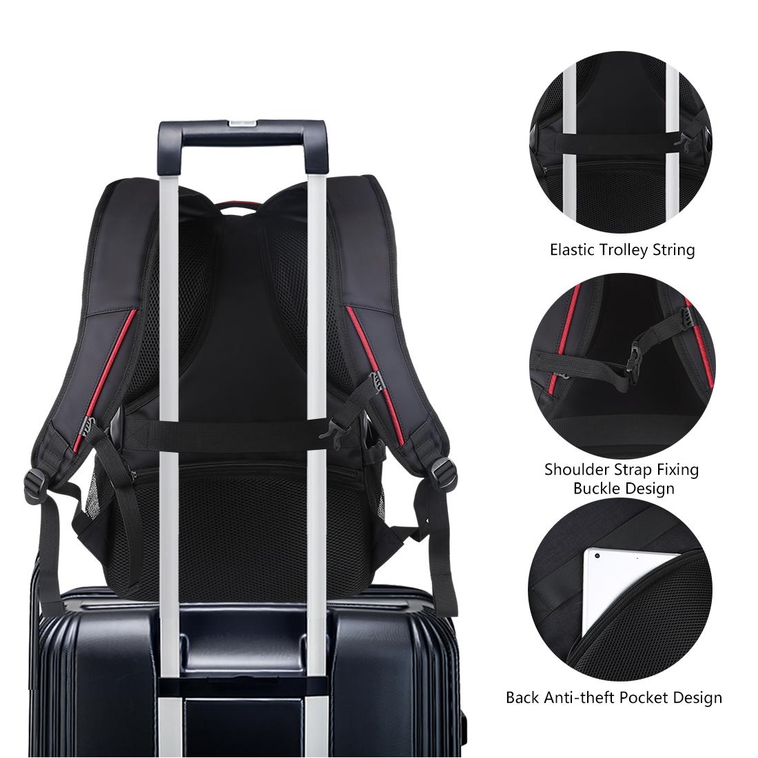 Portable Dual-shoulder Laptop Backpack - Foldable & Removable Black 8