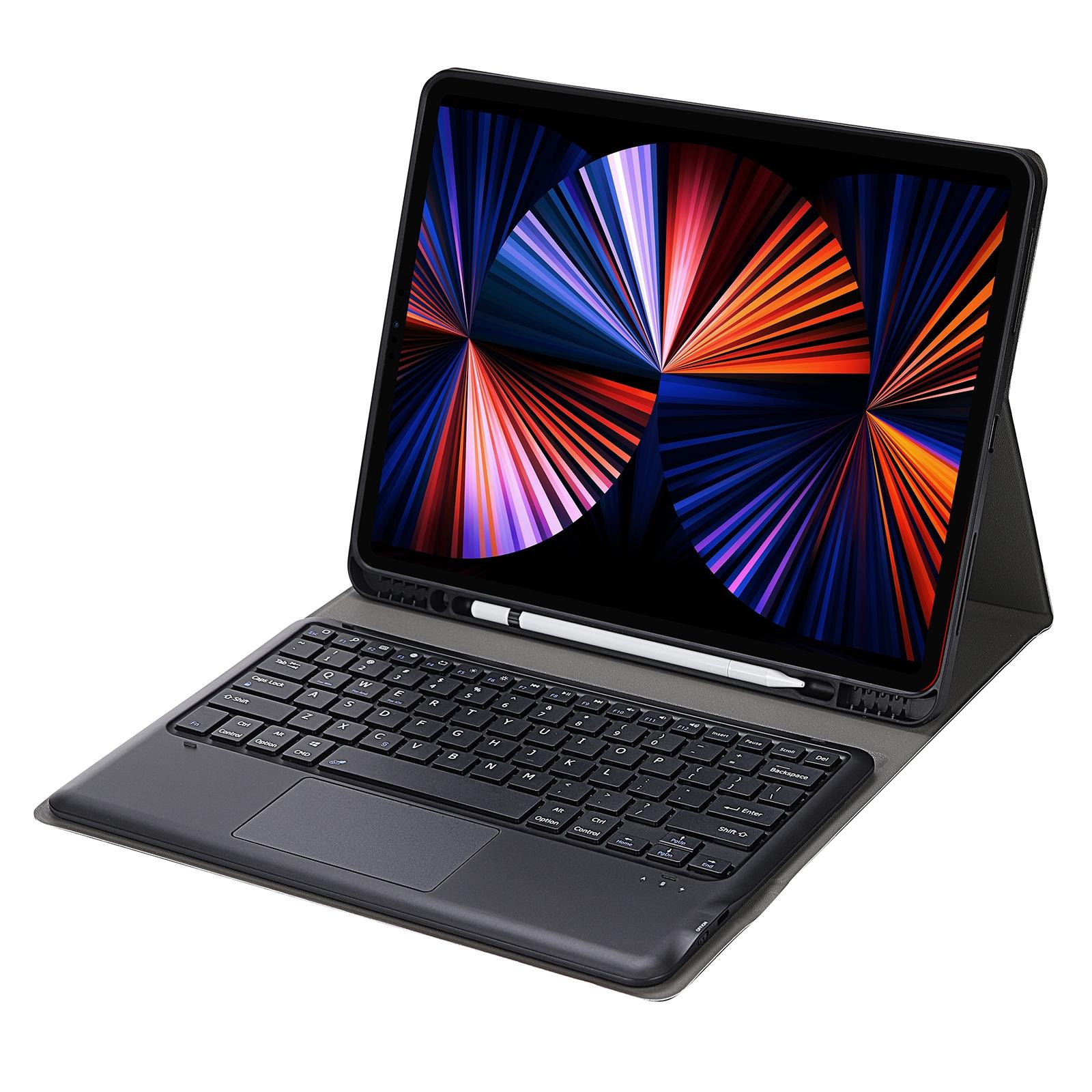 Detachable Bluetooth Keyboard Tablet Case For Ipad Pro 12.9 - Ultra-Thin With Touchpad Pen Slot & Holder - Black 14