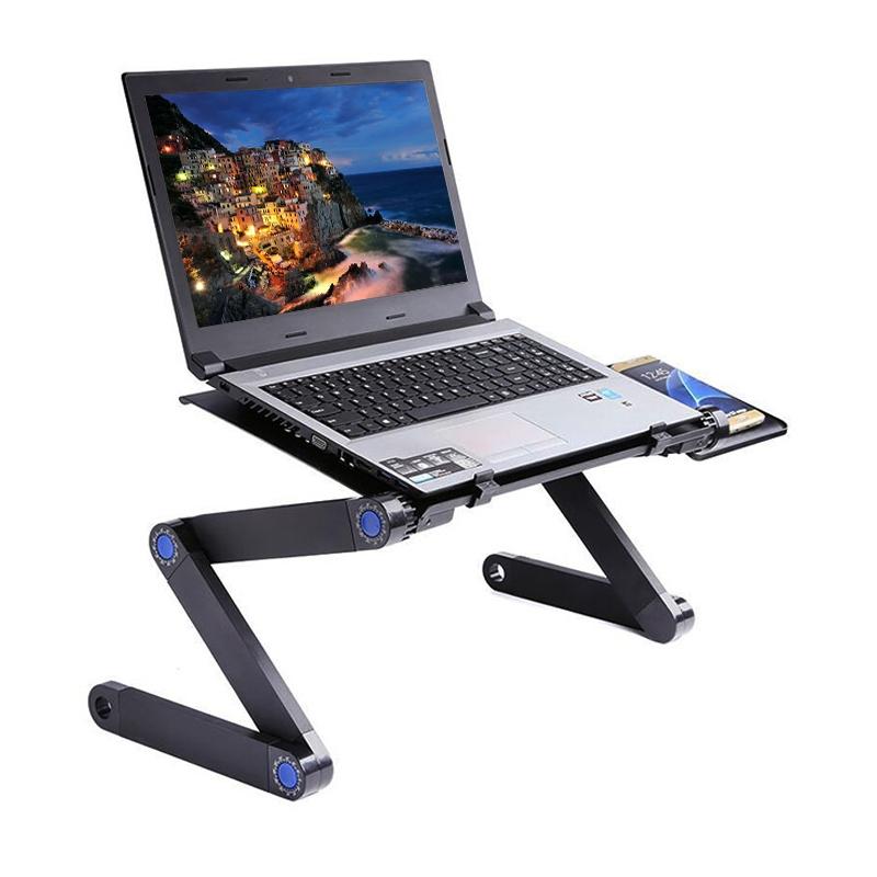 Adjustable Laptop Stand with Fans & Mouse Pad - Portable & Foldable 5