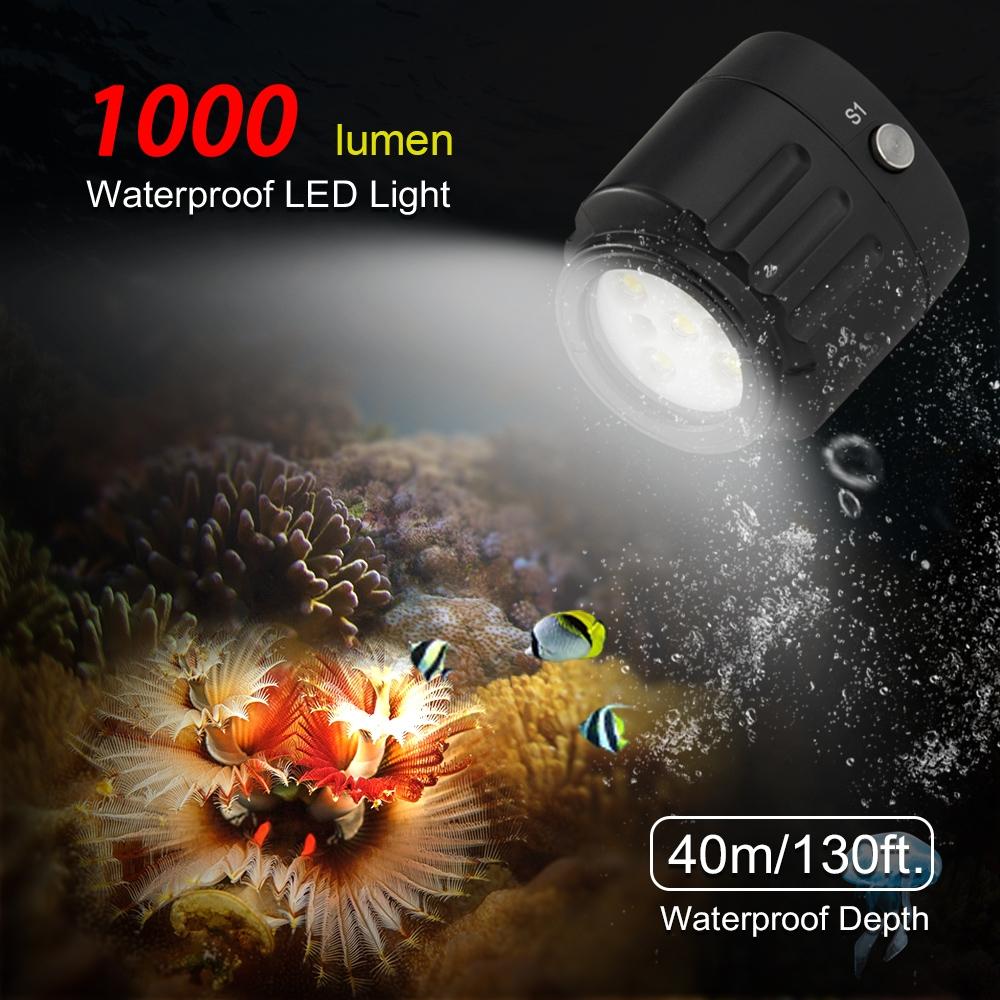 1000lm Diving Light for Gopro Hero - 40m Underwater Photography Fill Light 6
