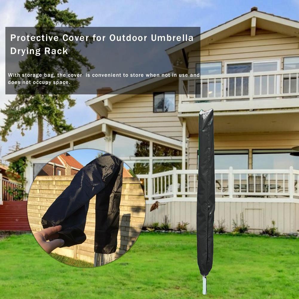 Waterproof Dustproof Cover for Outdoor Drying Rack - 210d Oxford Cloth - Black 5