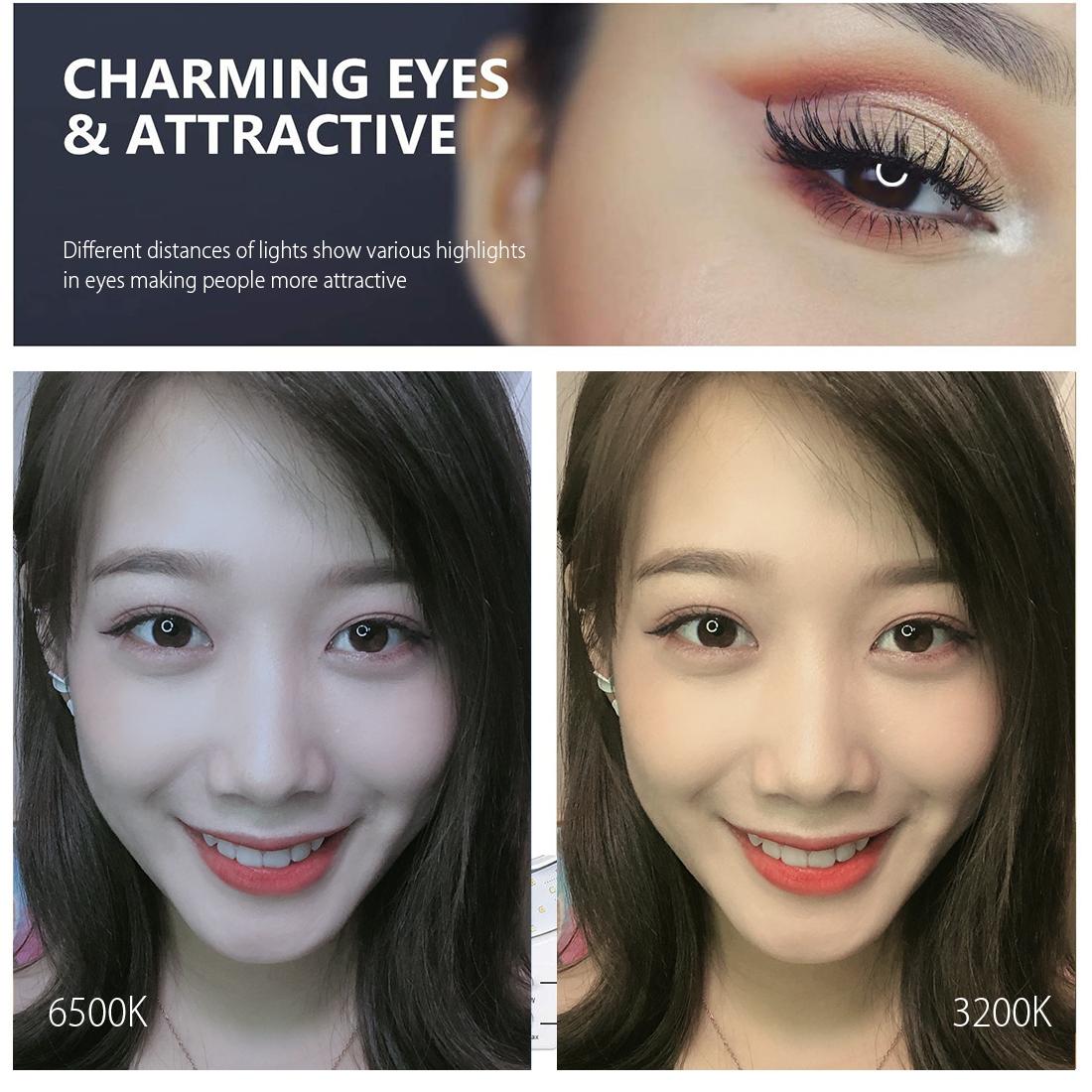 10.2 Led Ring Light with Tripod and Phone Clamp - 3 Modes Dual Colour Temperature Dimmable - Black 11