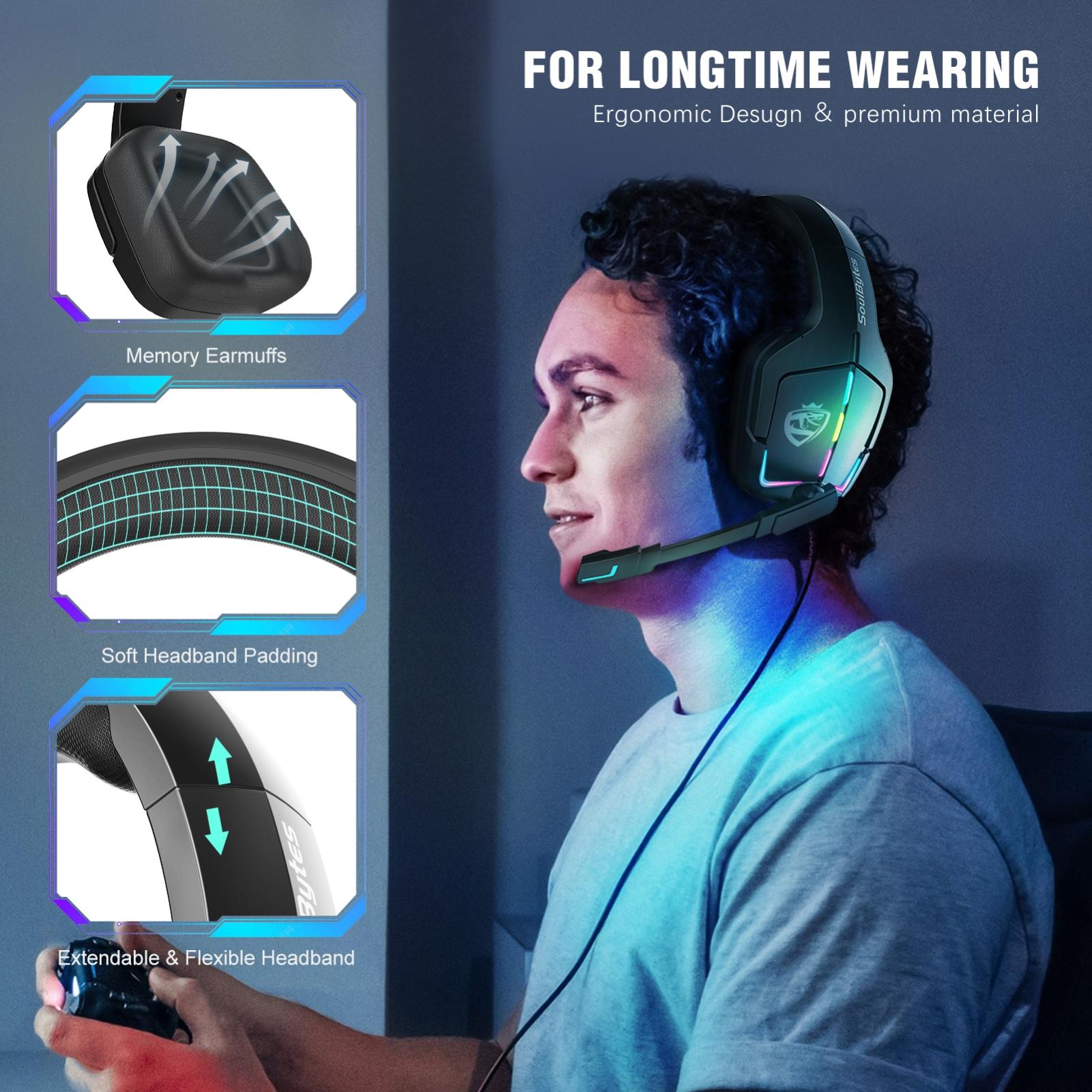 Adjustable Rgb Gaming Headset With Mic Black 5