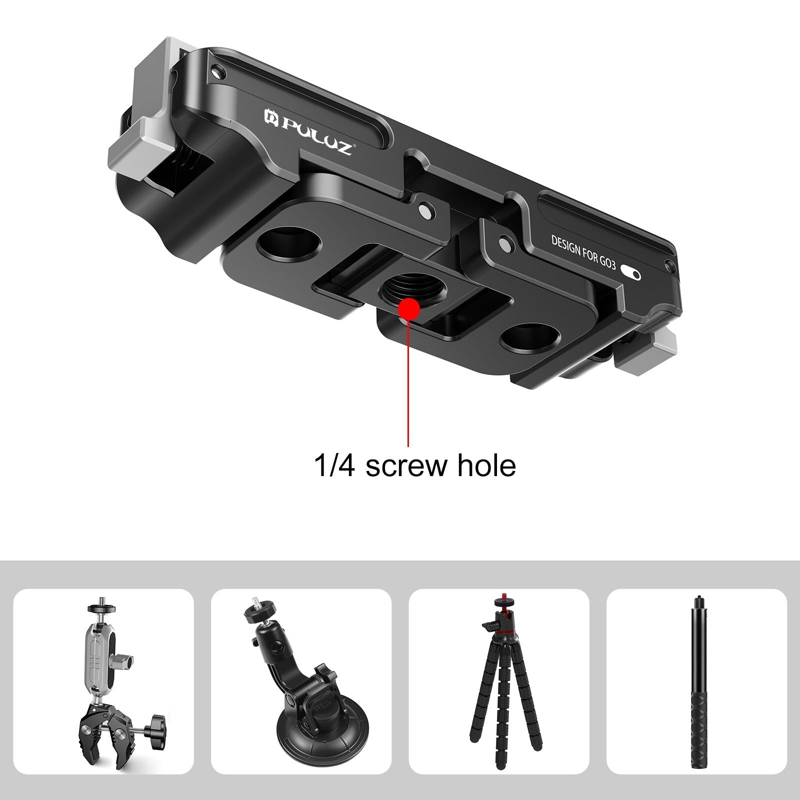 Aluminum Alloy Quick Release Base for Insta360 Go3 - Magnetic Mount 3