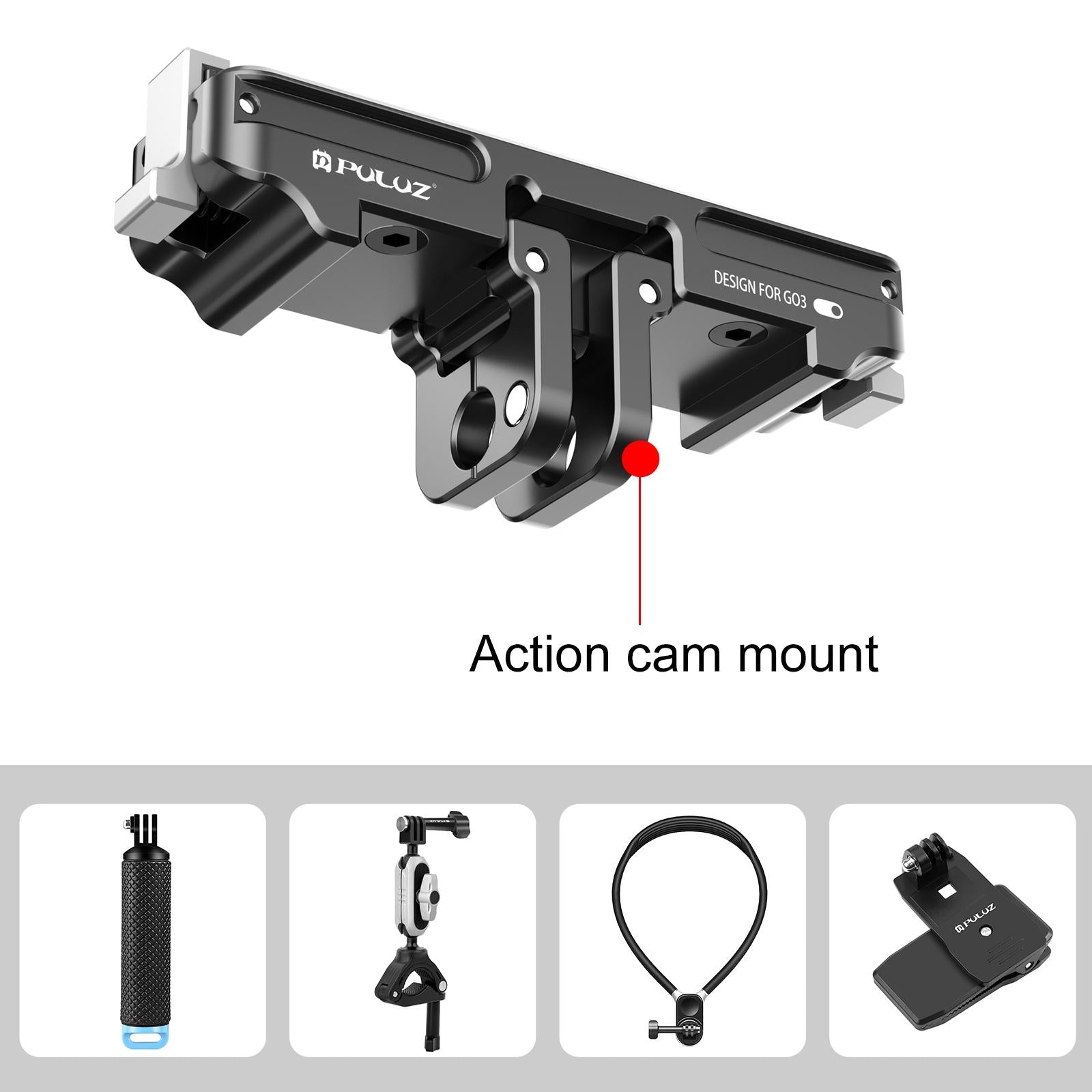 Aluminum Alloy Quick Release Base for Insta360 Go3 - Magnetic Mount 4