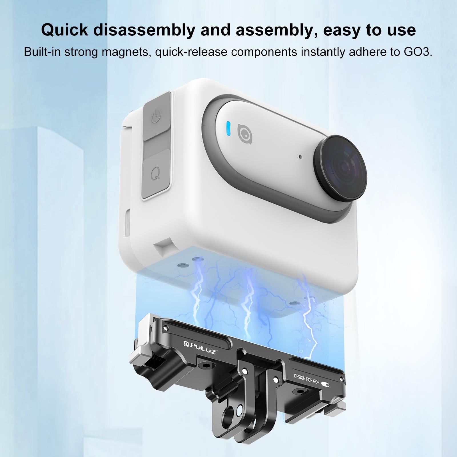 Aluminum Alloy Quick Release Base for Insta360 Go3 - Magnetic Mount 5