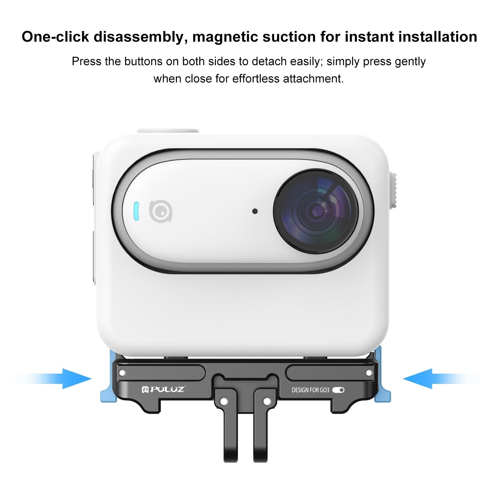 Aluminum Alloy Quick Release Base for Insta360 Go3 - Magnetic Mount 6