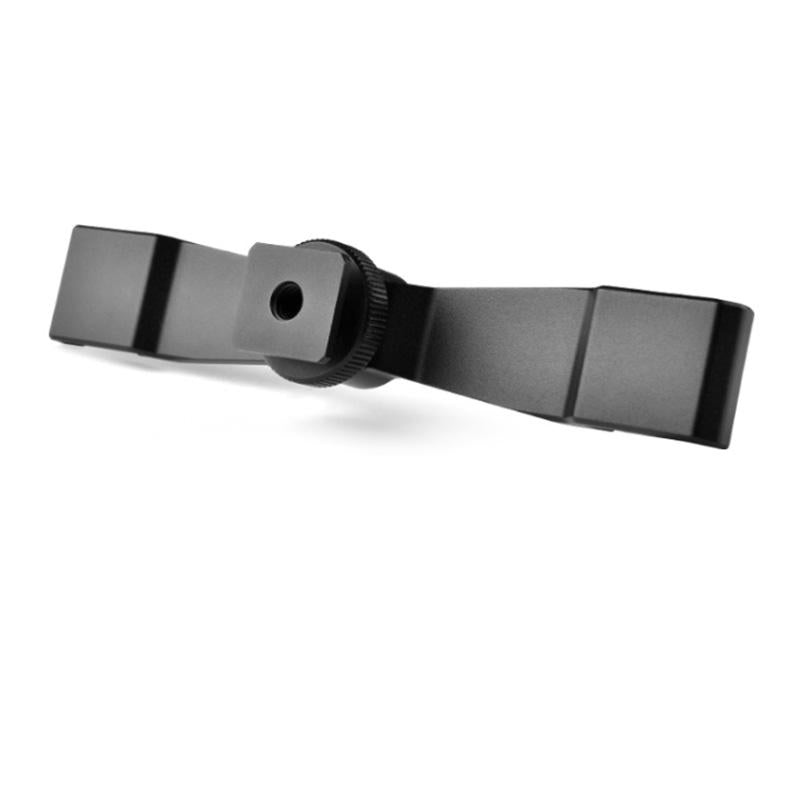 Aluminum Dual Cold Shoe Mount Adapter Extension Bracket - Black 4