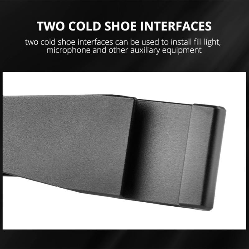 Aluminum Dual Cold Shoe Mount Adapter Extension Bracket - Black 8