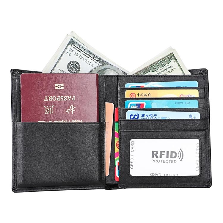 Leather Rfid Passport Wallet - Multi-function - Black 5