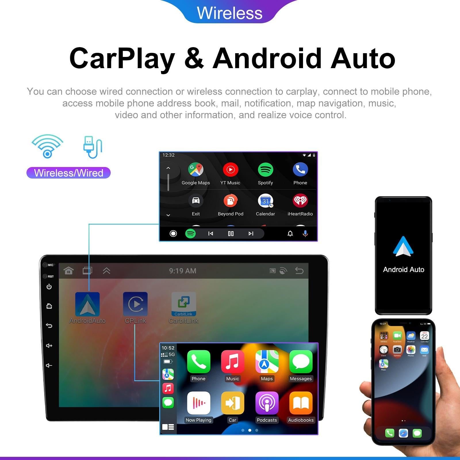 6 + 128G Android Car Bluetooth Player With Gps Navigation - Standard + Ahd Camera 10.1 Inch 13