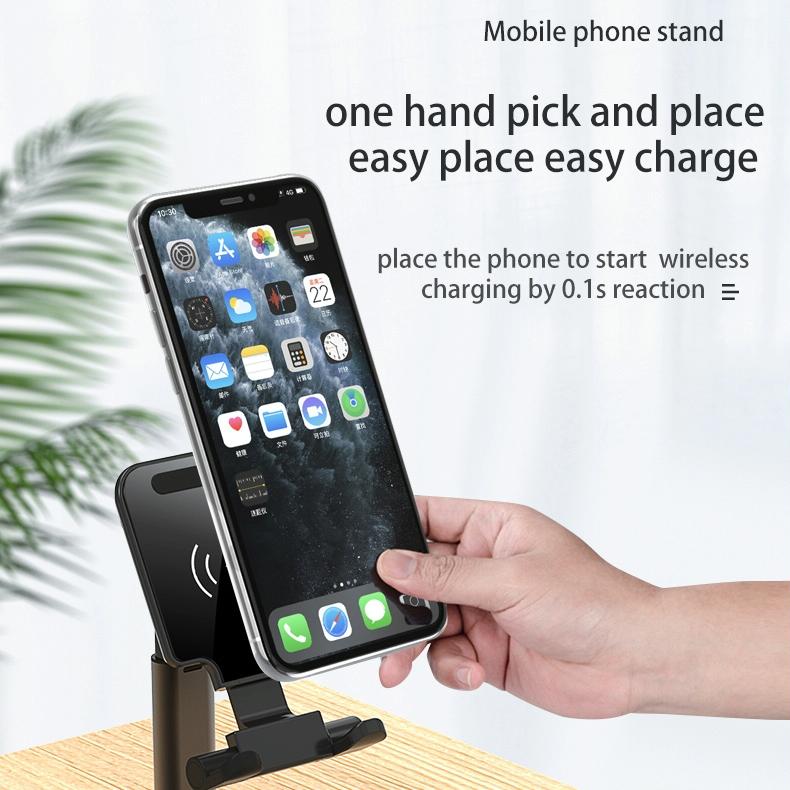 Portable 2 In 1 Wireless Charging Stand Double Charge - White 15