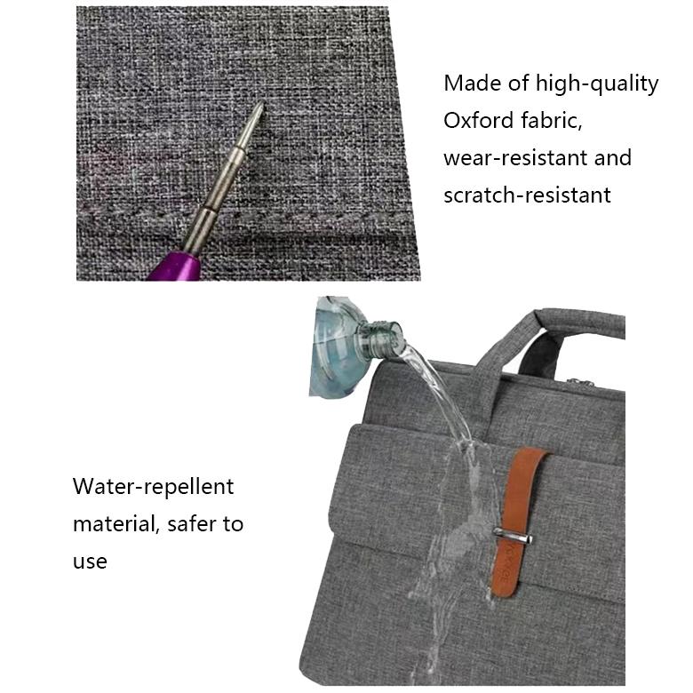 15-15.6 Inch Multifunctional Laptop Bag - Durable Gray Shoulder / Handheld 6