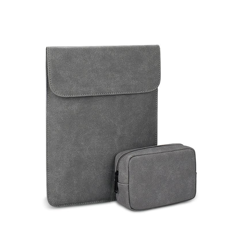 Ultra-thin Notebook Liner Bag - 14.1-15.4 Inch with Small Bag - Light Grey 8
