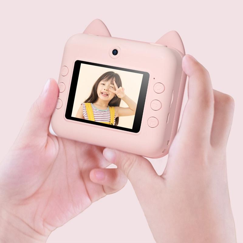 32gb Children Instant Camera with Dual-lens and Mini Print - Pink Cat - Pink Cat 32Gb 6
