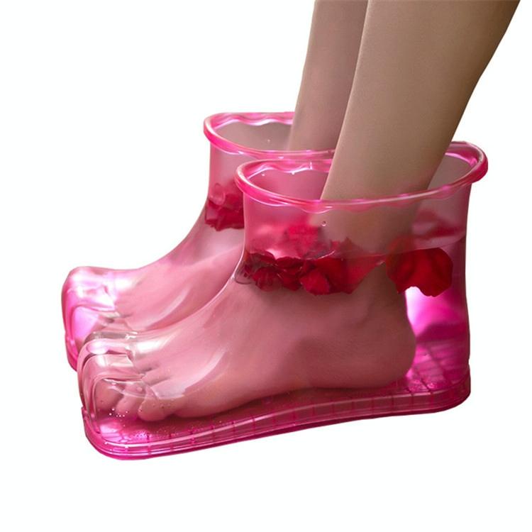 Portable Plastic Bubble Foot Bucket 28Cm Height Fits Shoe Sizes 45 And Under - Rose Red 5