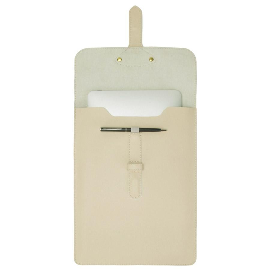 Waterproof Leather Laptop Liner Bag - 3-in-1 15 Inches - Light Yellow 5
