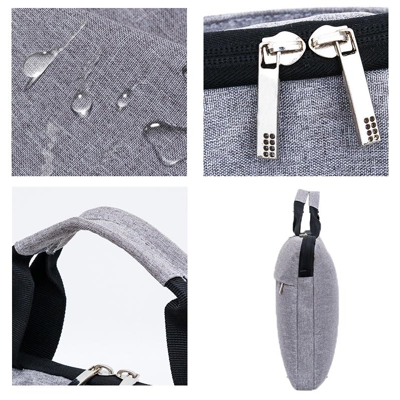 15 Inch Waterproof Portable Notebook Bag - Multifunctional Single Shoulder Computer Bag - Gray 6
