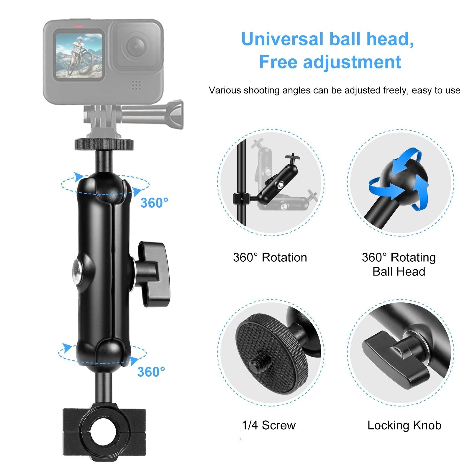 Universal Rearview Mirror Mount for Action Cameras 16.5 x 5.5cm / 6.5 x 2.0 Inch 4