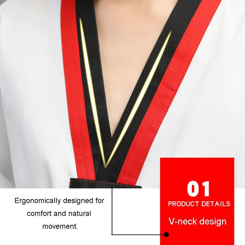 Taekwondo Training Uniform Child & Adult Cotton Clothing Size 130 - Striped Short Sleeves - 150 8