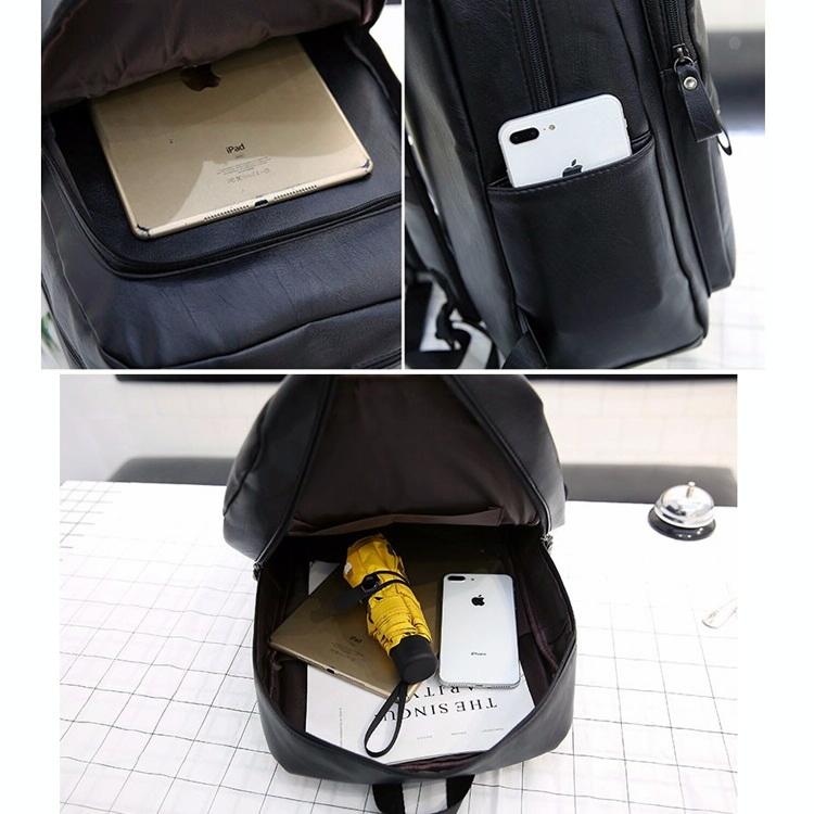 Men Casual Leather Shoulder Bag - Brown 8