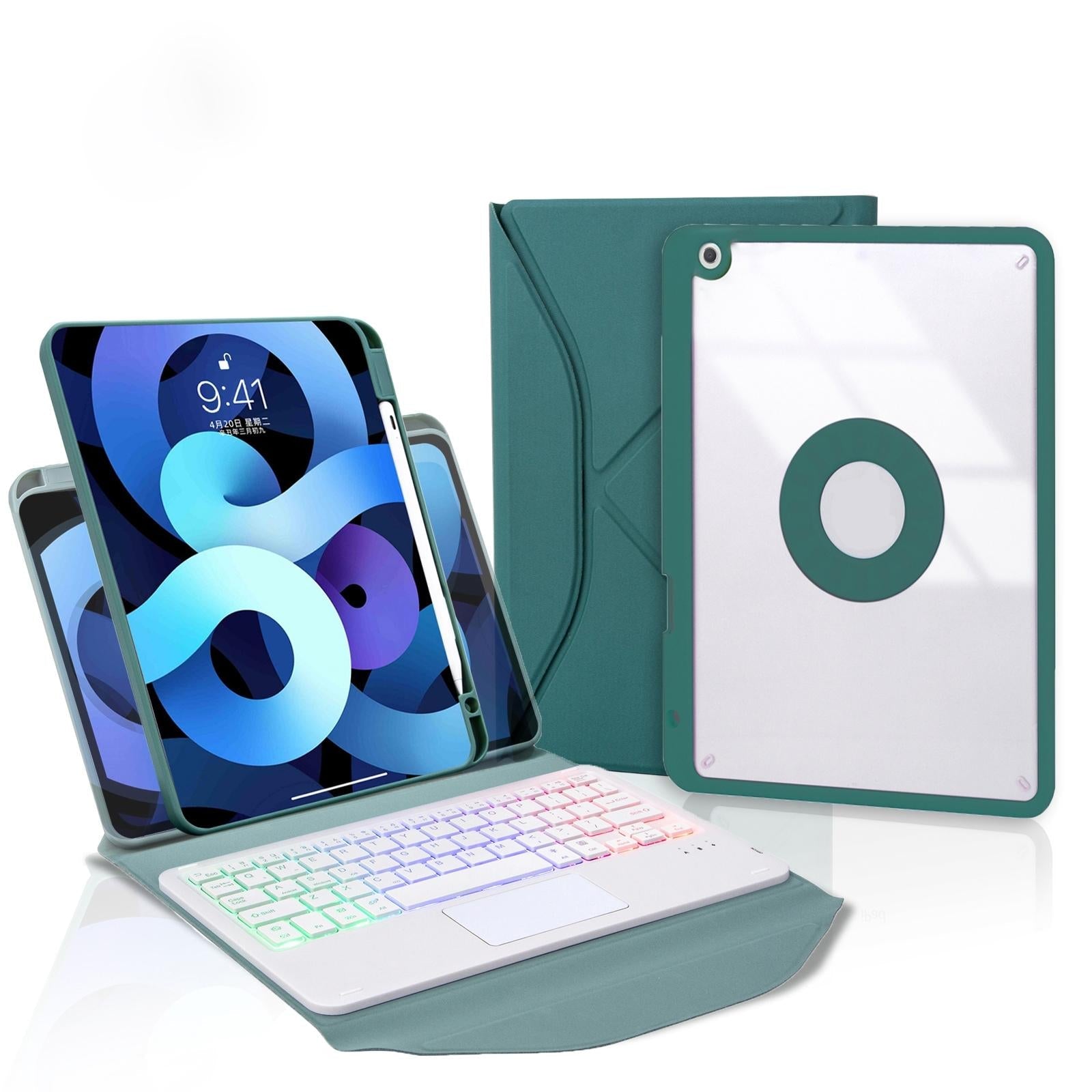 Bluetooth Keyboard Leather Case For Ipad 10.2 - Touchpad Backlight Pen Slot - 2021 / 2020 / 2019 - Pink 11