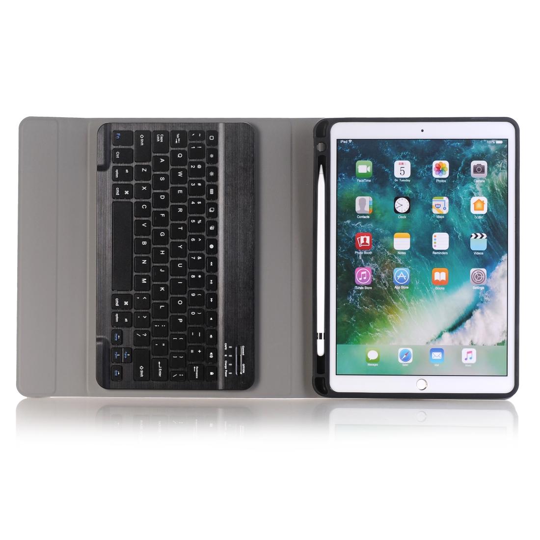 Ultra-Thin Bluetooth Keyboard Leather Case For Ipad Air / Pro 10.5 With Pen Slot & Holder - Black 4