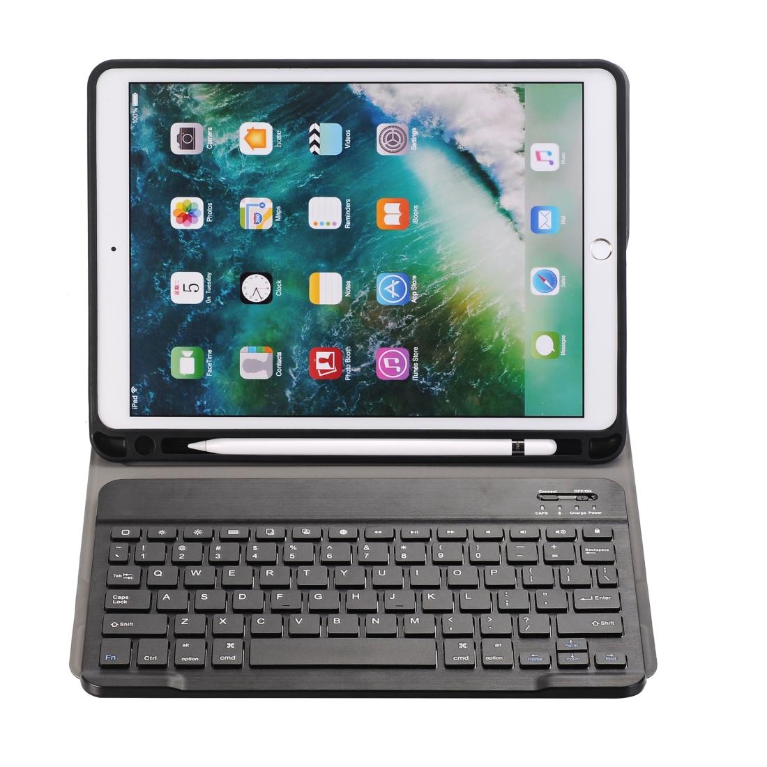 Ultra-Thin Bluetooth Keyboard Leather Case For Ipad Air / Pro 10.5 With Pen Slot & Holder - Black 5