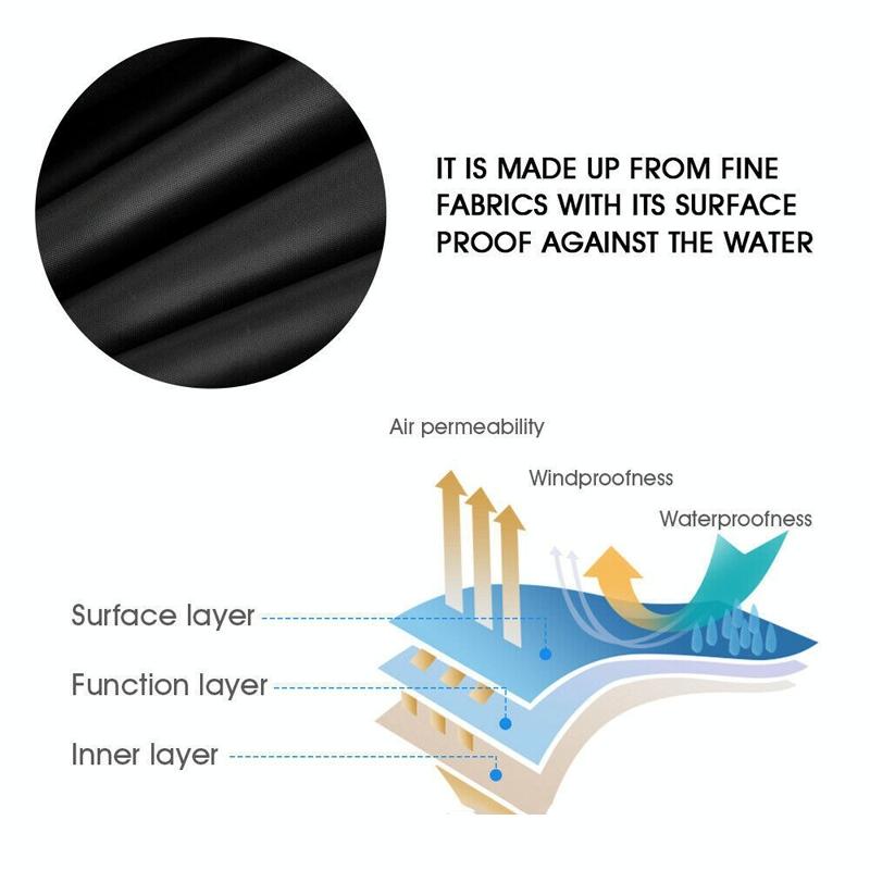 Waterproof Dustproof Protection Cover for Bathtub Pool Table & Chair - 218x218x30cm - Black 6