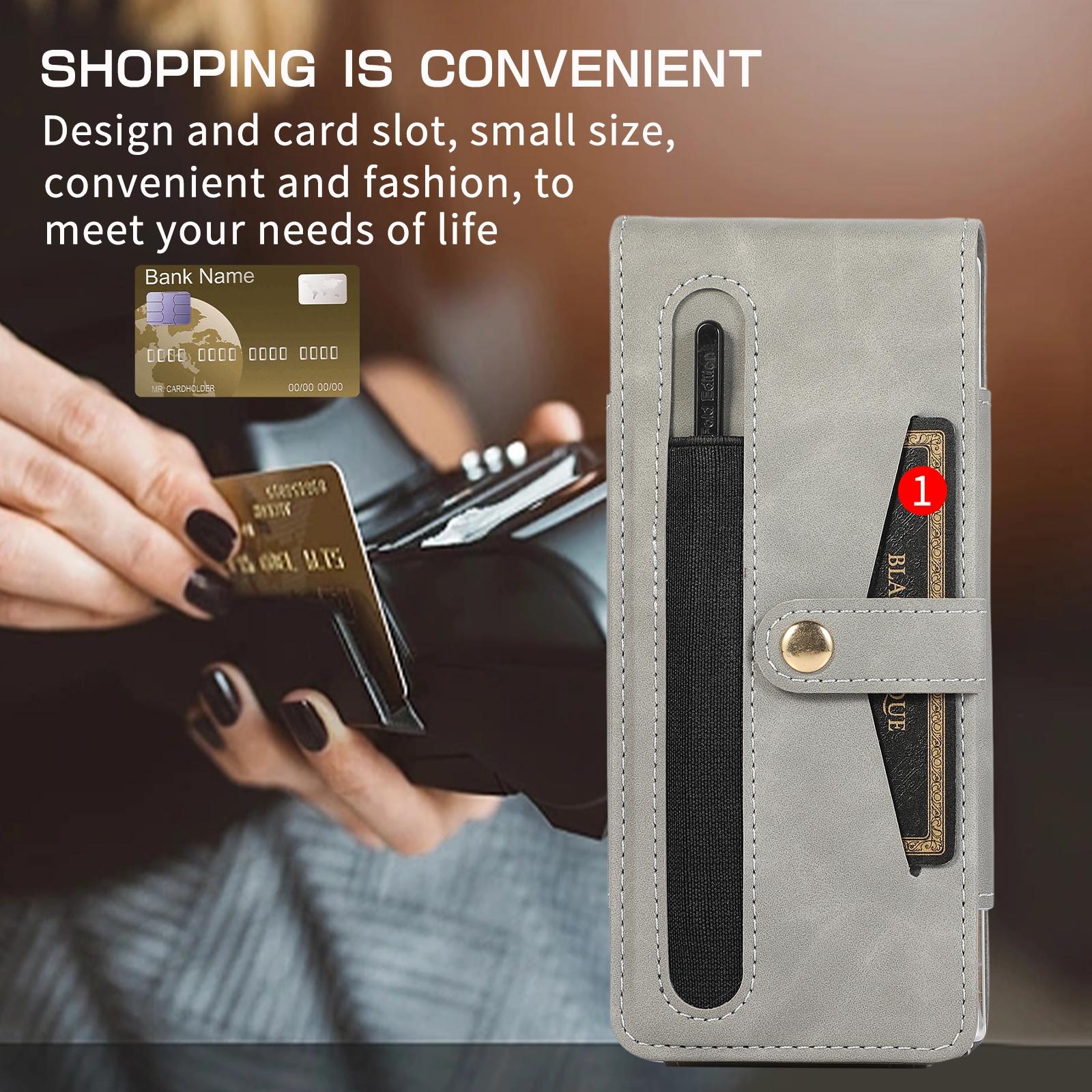 For Samsung Galaxy Z Fold4 5G Shockproof Foldable Leather Case With Stylus - Black 8
