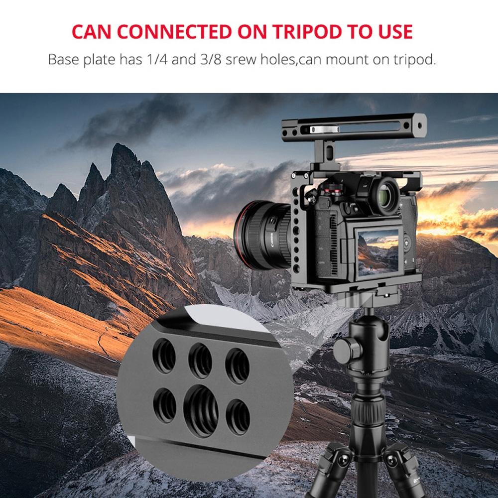 Camera Cage Stabilizer With Handle - Black for Panasonic Lumix Dc-S1H / Dc-S1 / Dc-S1R 9