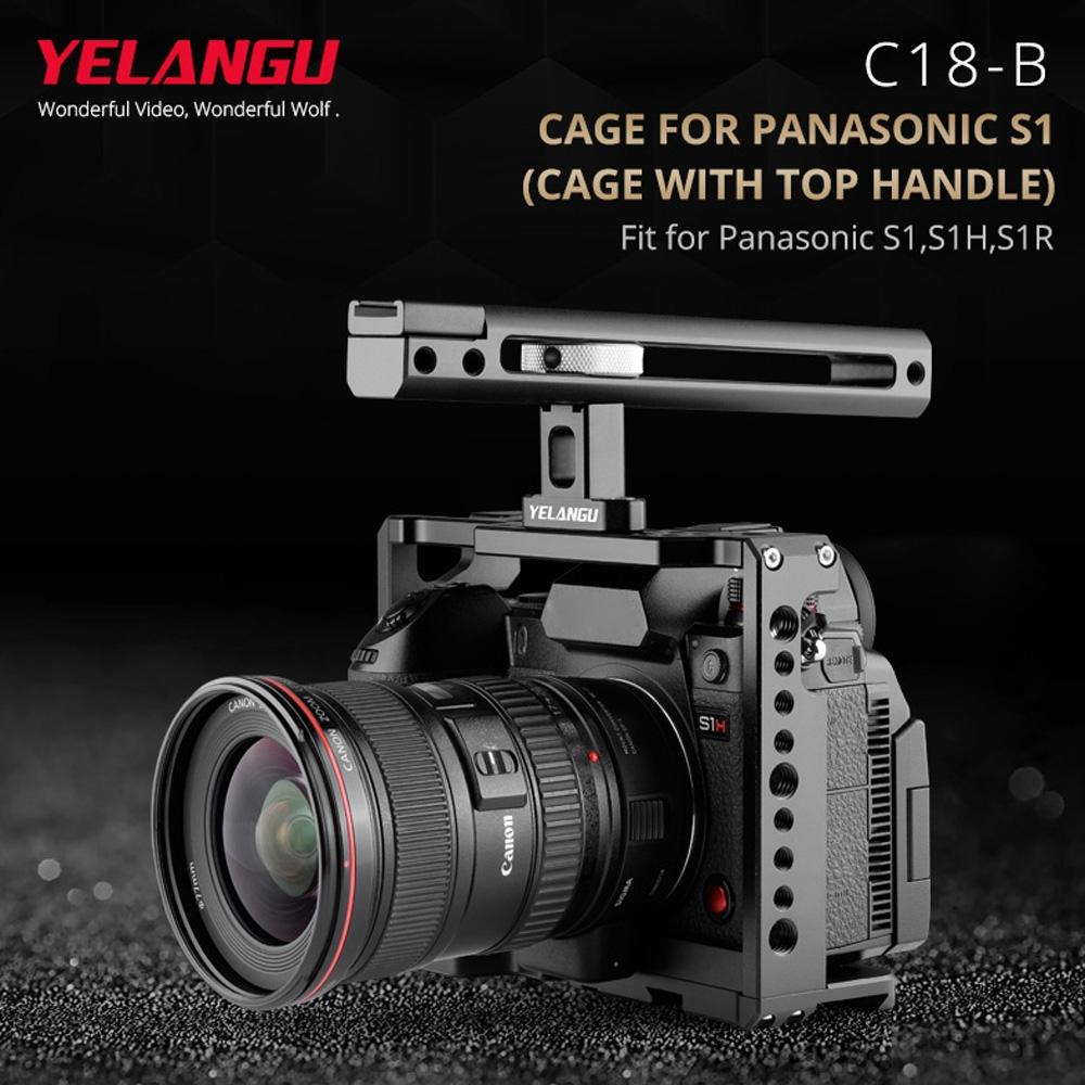 Camera Cage Stabilizer With Handle - Black for Panasonic Lumix Dc-S1H / Dc-S1 / Dc-S1R 13