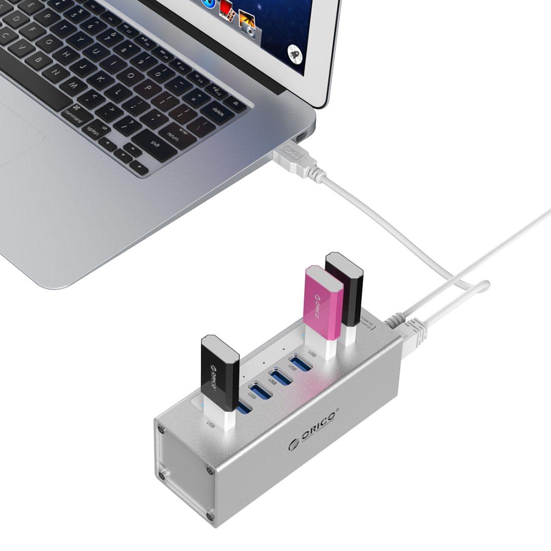 7-Port Aluminum Usb 3.0 Hub For Laptops - Black 5