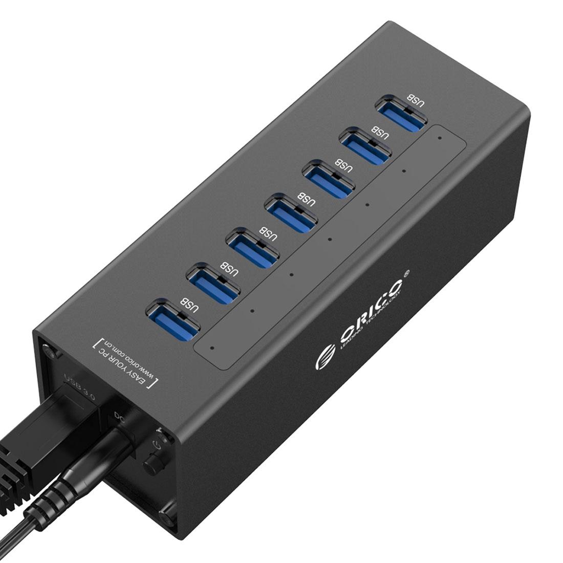 7-Port Aluminum Usb 3.0 Hub For Laptops - Black 13