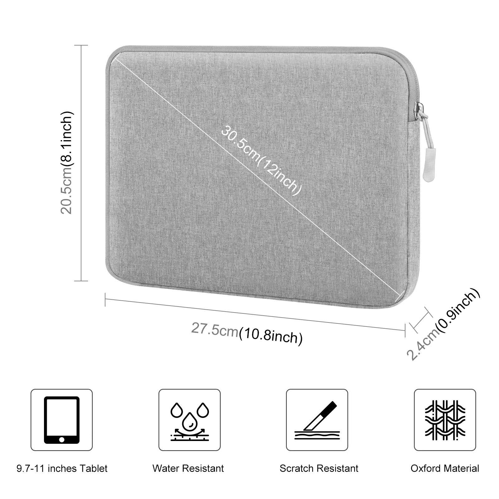 11 Tablet Sleeve Briefcase for 9.7-11.0 Tablets - Zipper Closure - Black 3