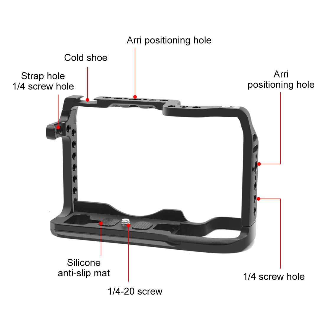 Metal Camera Cage For Canon Eos-Rp Stabilizer Rig - Black 3