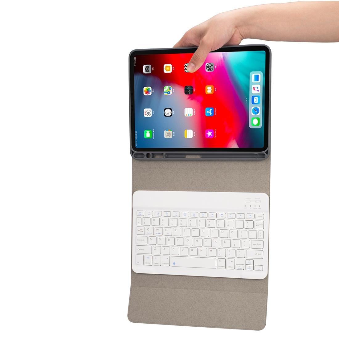 Silk Texture Bluetooth Keyboard Case For Ipad Pro 11 With Pen Slot & Stand Function - Black 5