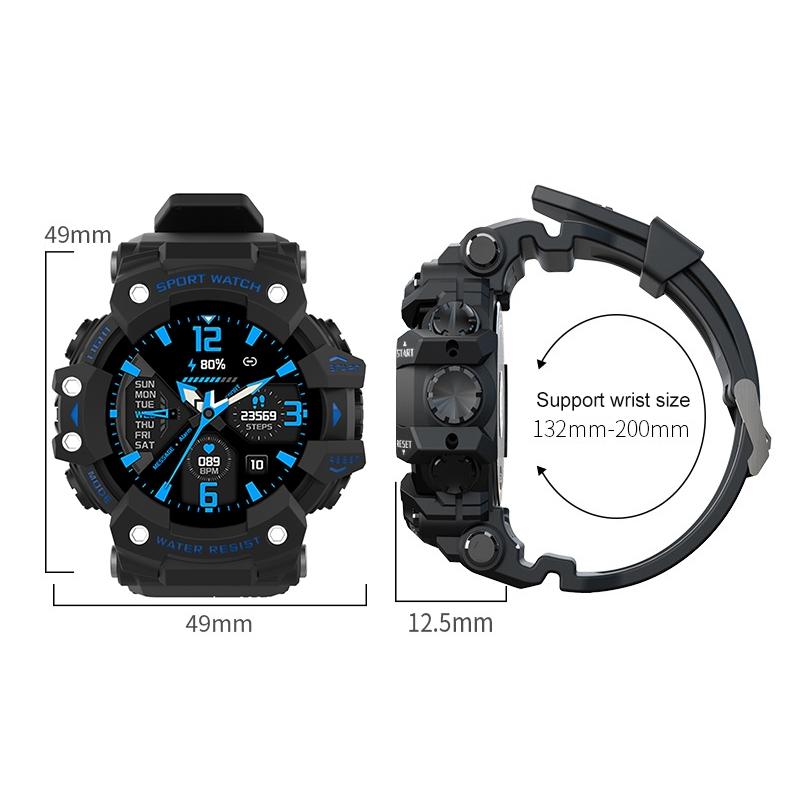 1.28 Inch Waterproof Smart Watch With Heart Rate & Blood Pressure Monitoring - Black 4