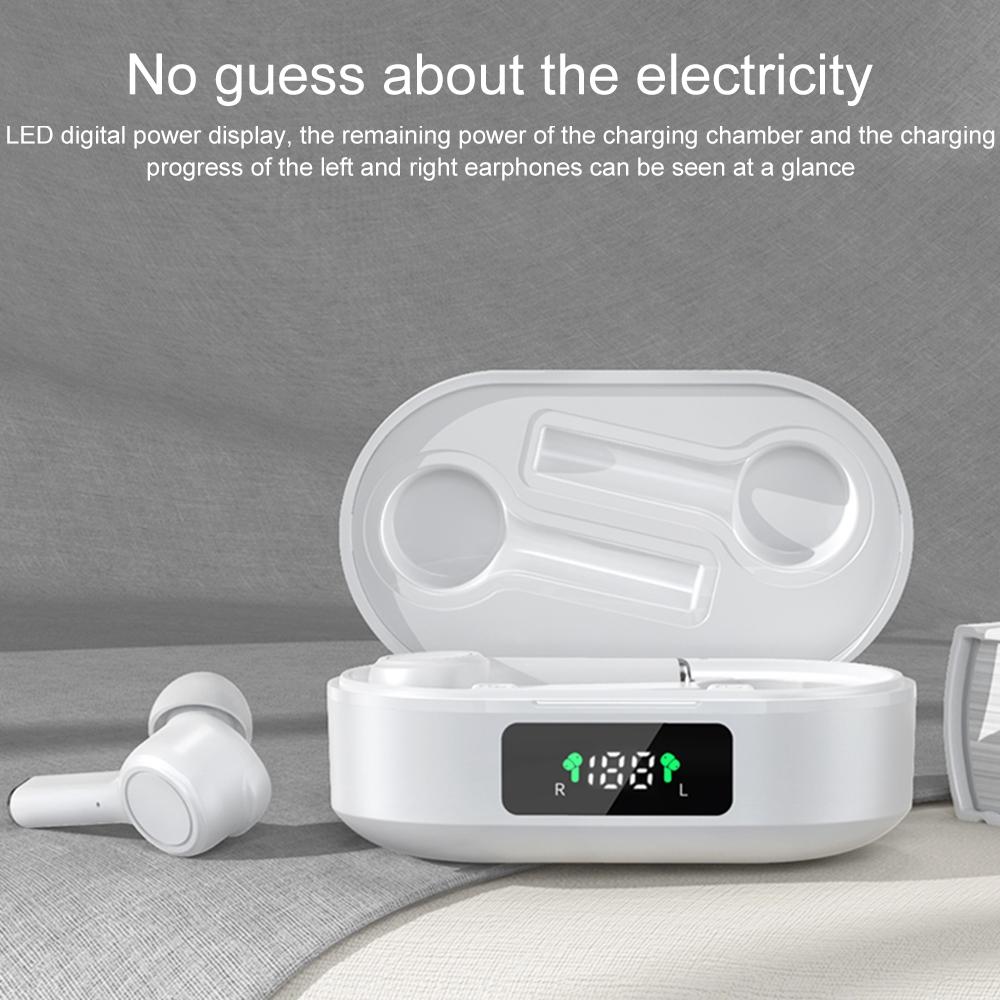 Wireless Bluetooth 5.0 Earphone with Digital Display and Noise Reduction - Black 6