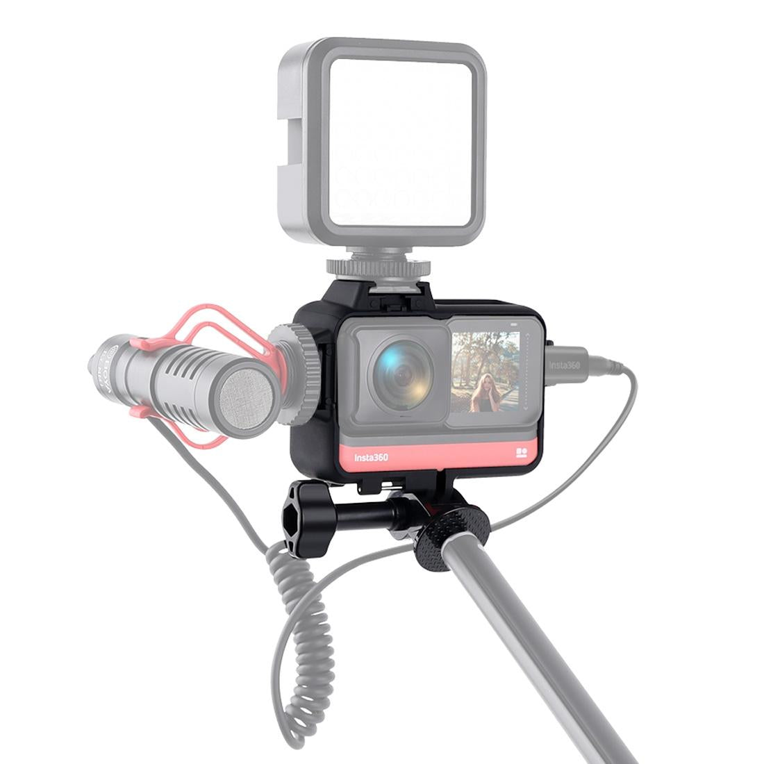 Insta360 one r Protective Cage with Tripod Adapter and Cold Shoe 6