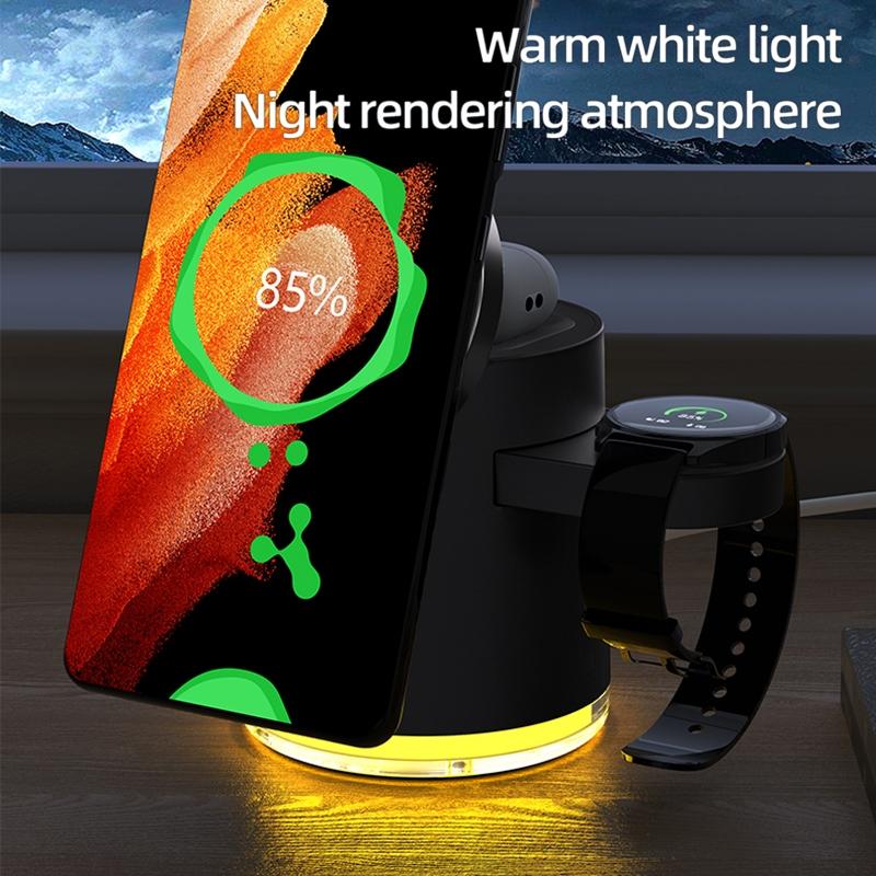 15W 4 In 1 Foldable Magnetic Wireless Charger - Black 8