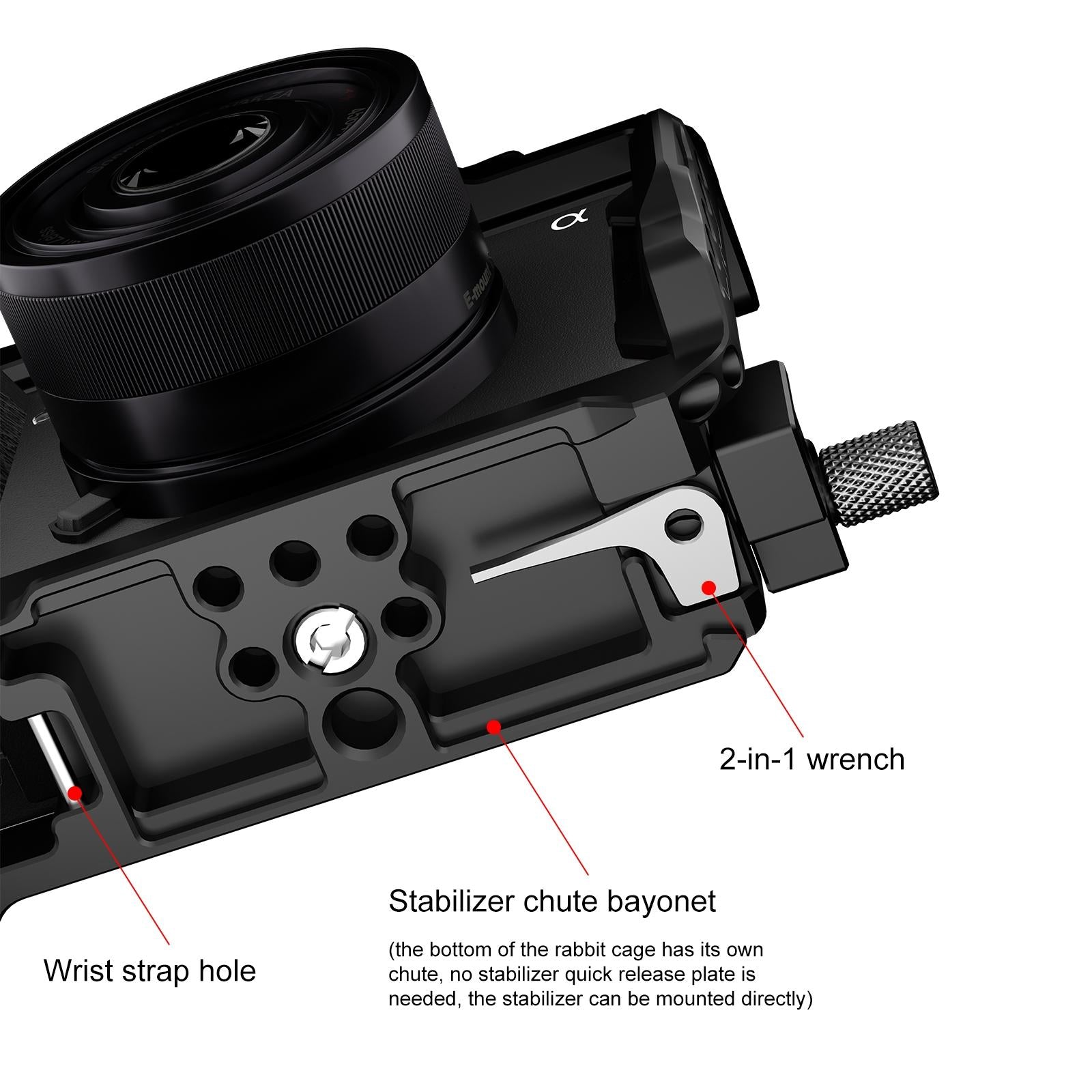 Metal Camera Cage Stabilizer For Sony A6700 - Black 4