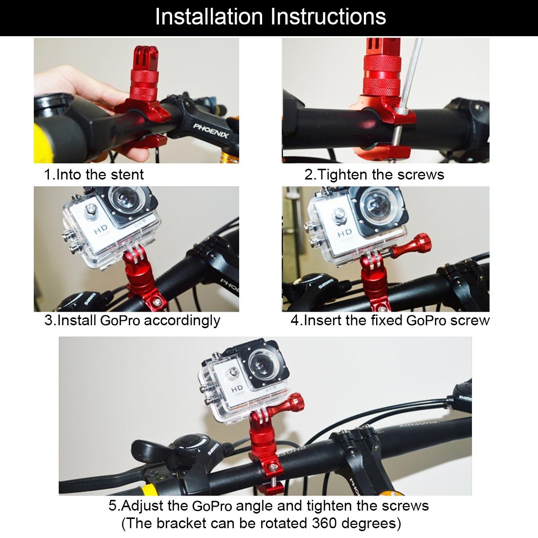 Universal Bike Handlebar Mount for Action Cameras - 360 Degree Rotation - Pu223B 5