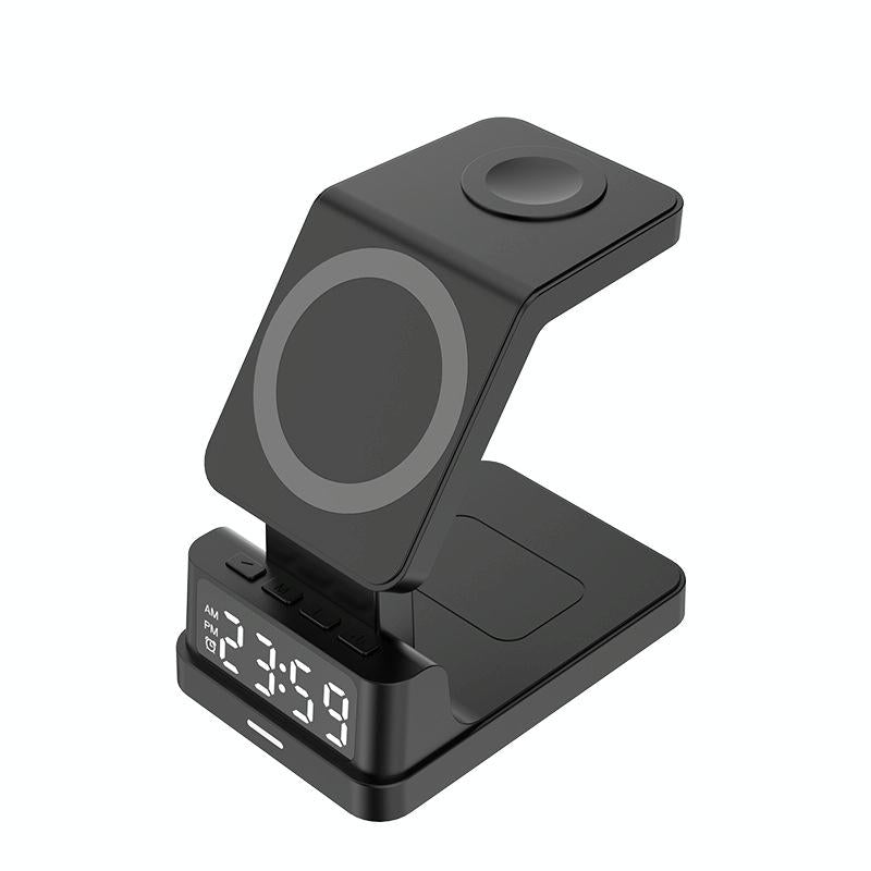 15W 4 In 1 Magnetic Desktop Wireless Charger Black 3