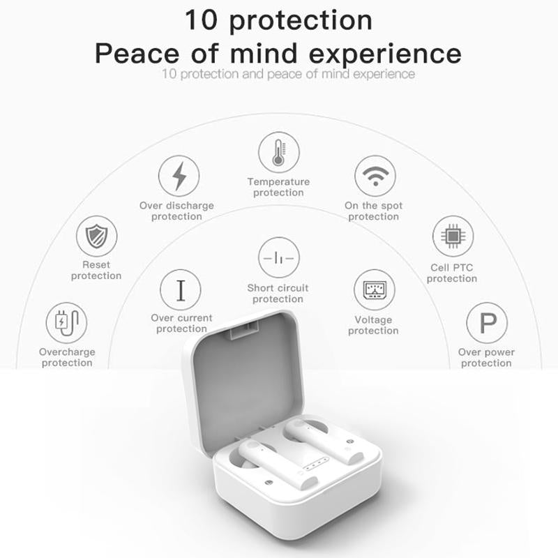 Wireless Dual Mic Noise-cancelling Earbuds with Charging Case - Black 8