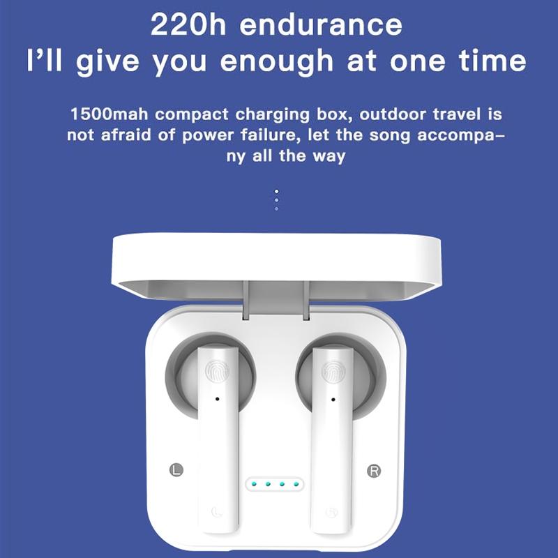 Wireless Dual Mic Noise-cancelling Earbuds with Charging Case - Black 9