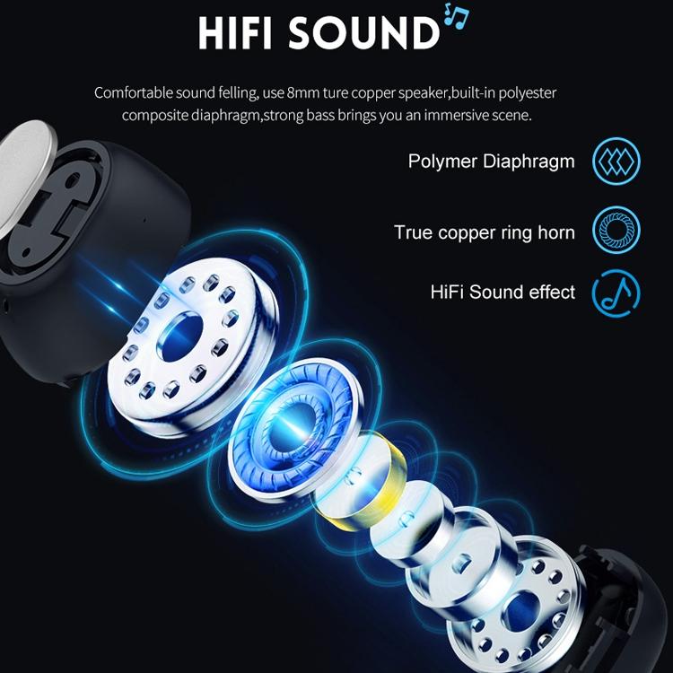 Wireless Sports Bluetooth Earphones - Binaural Stereo 5.0 - Black 6