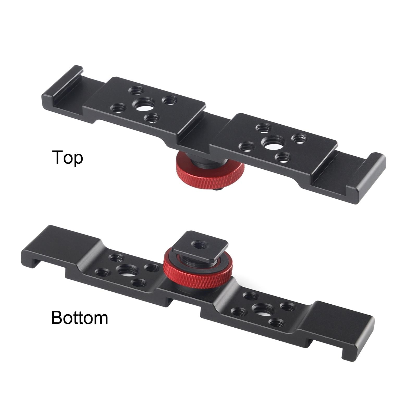 Triple Cold Shoe Bracket Mount - Black 6