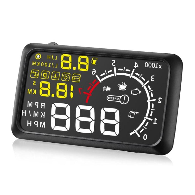5.5 Inch Bluetooth Car Hud System Speed Fuel Alarm Black 35
