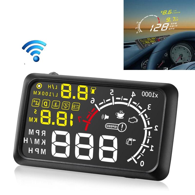 5.5 Inch Bluetooth Car Hud System Speed Fuel Alarm Black 12